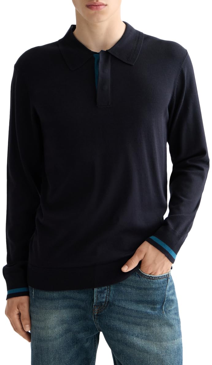Ecovero Blend Knitted Long Sleeve Polo