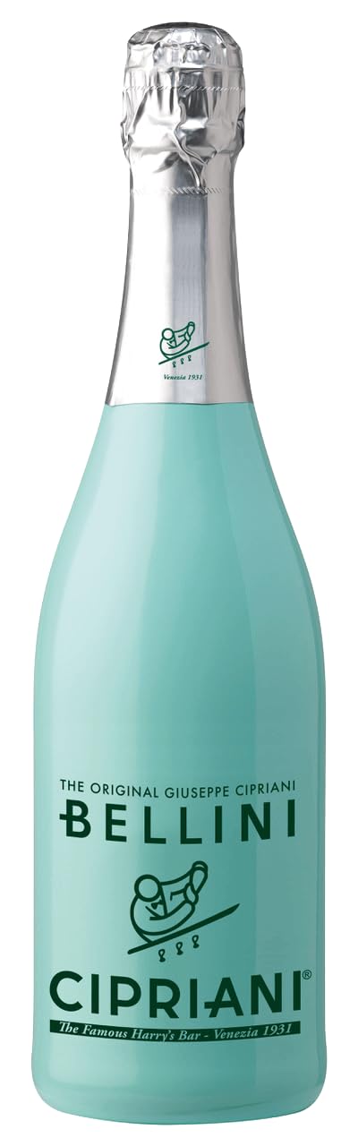 Original Cipriani Bellini Cocktail-Getränk | Viticoltori Ponte | Prosecco mit weißem Pfirsich | trinkfertiger Cocktail | 3 x 0.75 Liter | mit FABELHAFTE GESCHENKE - Genusskarte