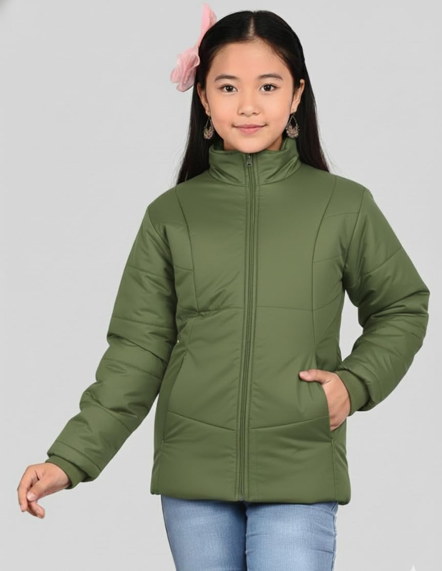 FELLAMO Girls Zip Closer Pocket Jacket-94 Green 14-15Y 3