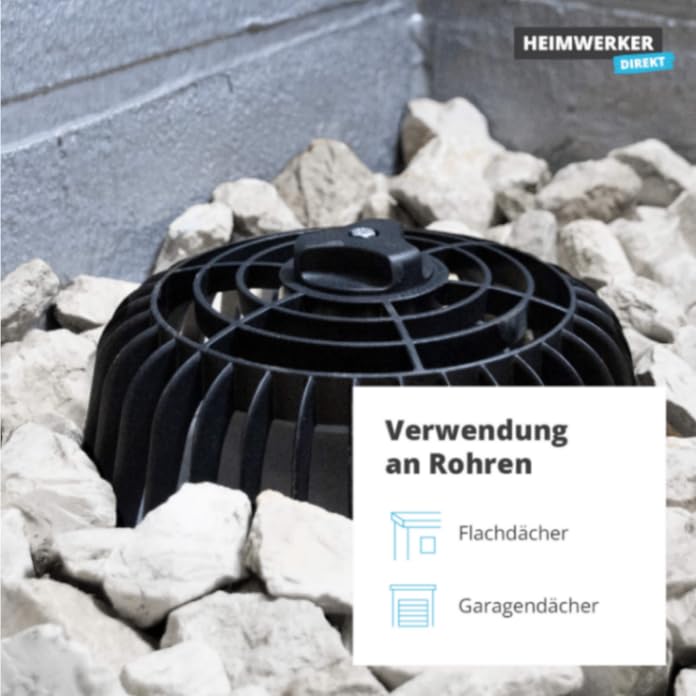 1x Alfa Kiesfangkorb Laubfangkorb Spannbereich von 70-200 mm individuell einstellbar - Keine Rohrverstopfung auf Flachdache & Garagen mehr