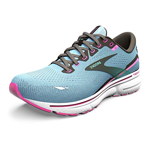 Brooks Damen Ghost 15 Sneaker, Blue Bell Black Pink, 38.5 EU