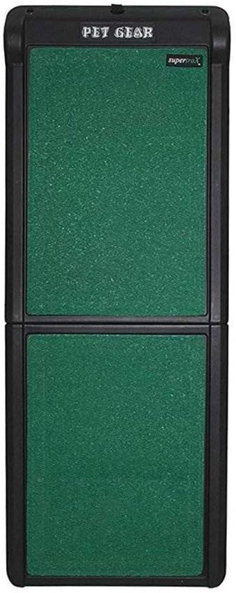 Portable Black and Green Bi-Fold Pet Ramp with Supertrax