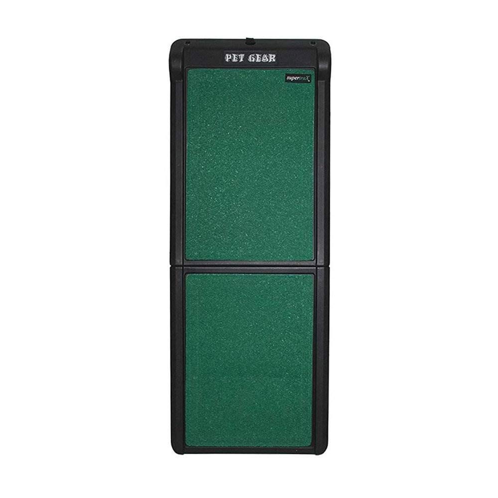Pet Gear supertraX Ramps for Dogs and Cats, Maximum Traction Surface, Portable/Easy-Fold (No Tools Required), Built in Handle for Travel, 5 Models, 42-71 Inches Long, Supports 150-200lbs Black/Green