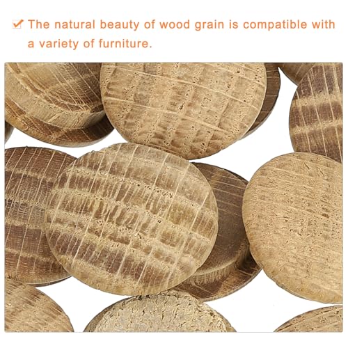 Image of uxcell 20 Pcs 0.79 x 0.98 Inch Wood Hole Plugs, Wooden Screw Hole Cover, Wood Pocket Button Plug for Chair Stair Craft Furniture Woodworking