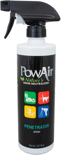 PowAir Penetrator Odour Neutraliser Spray  Dual Action Enzymatic Formula - Eliminate Odours Including Cat Urine, Dog Urine, Vomit, Sweat and Faeces  464ml