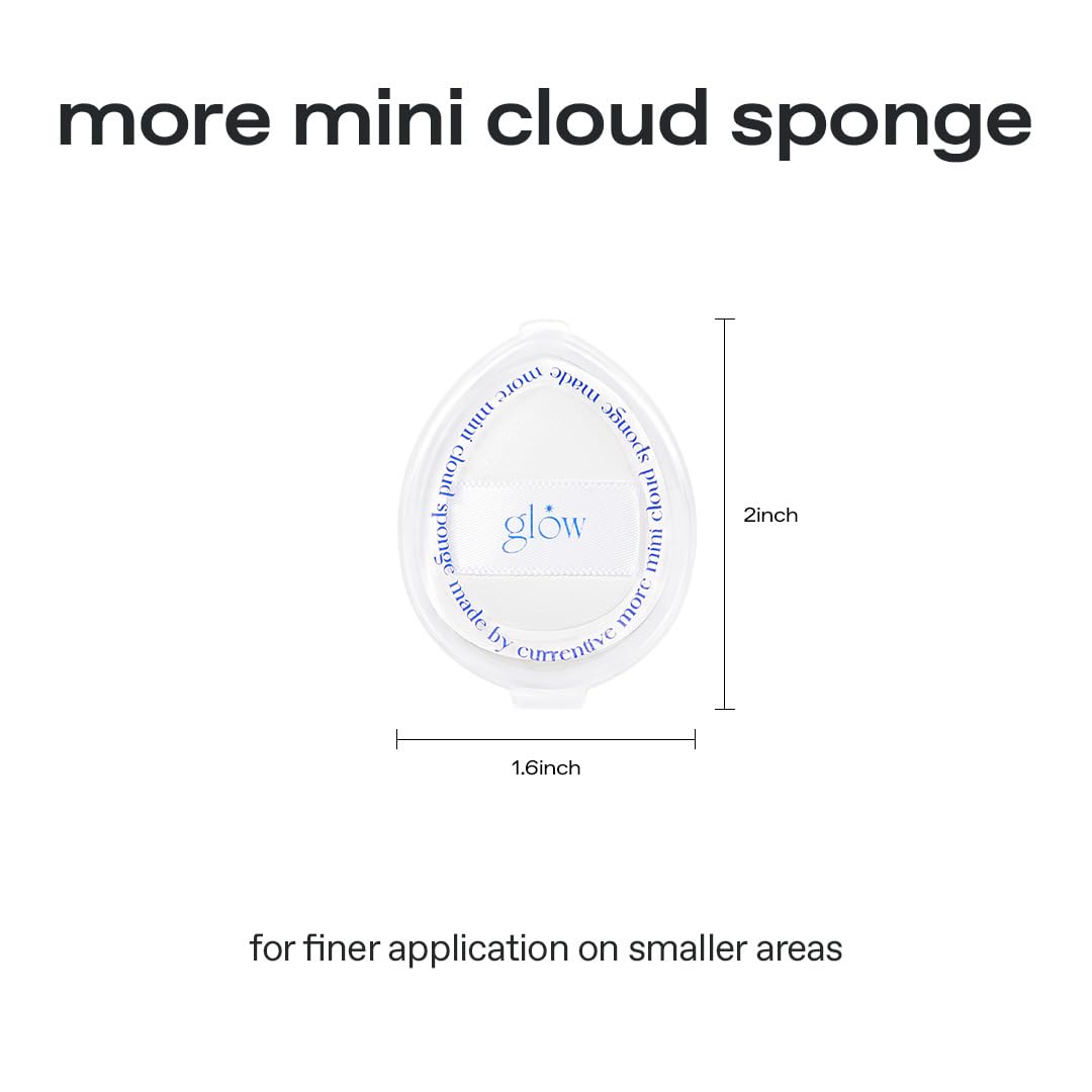 glow Más mini esponja de nube 3EA: esponja aterciopelada suave en forma de soplo que simplifica sin esfuerzo la aplicación del maquillaje, esponja de maquillaje perfecta para una aplicación rápida y