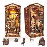 DIY Book Nook Kit - Magic Store Dollhouse 3D Puzzle Booknook Bookshelf Room Decor Alley DIY Miniature House Kit with Led Light,Christmas Birthday Gifts Crafts for Adults and Teens