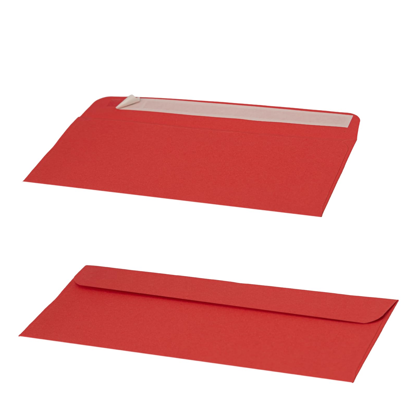 UTILIZENMALL 15 Pack #10 Business Envelopes Self Seal, 24.1 x 10.5 cm Coloured Letter Envelopes for Office, Mailing, Checks and Invitations（RED）