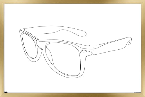 Miniatura 7 de Trends International LINE AND BRUSH - Continuous Line Sunglasses Wall Poster, 22.37" x 34.00", Mahogany Framed Version