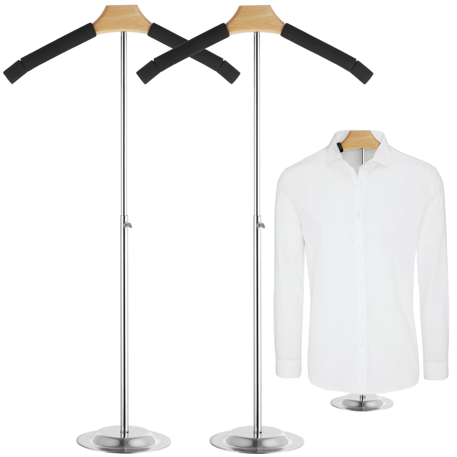 2 Pcs Adjustable TShirt Display Stands for Retail Vendors