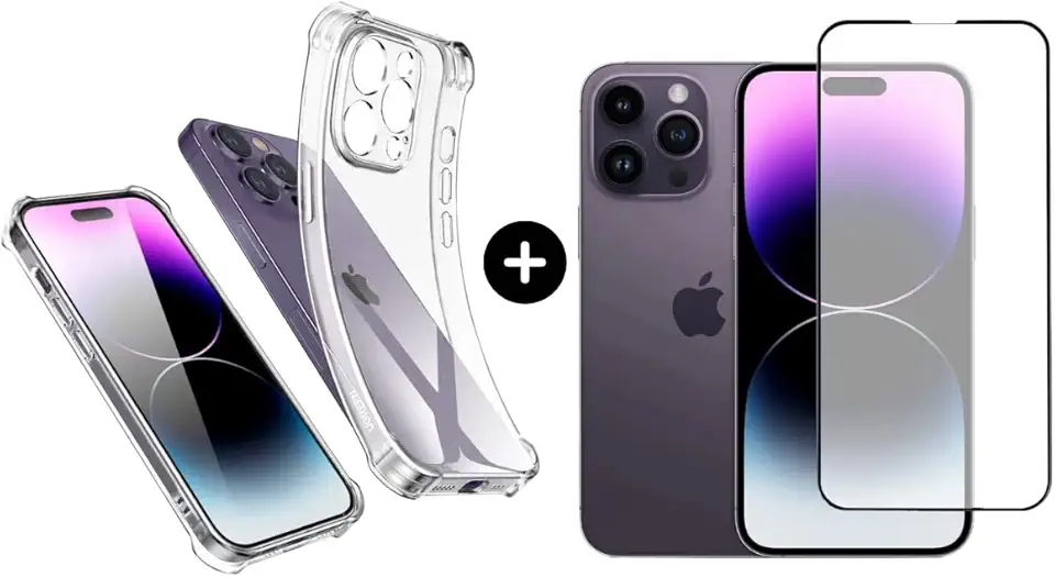 Película De Vidro 3D Tela Toda Para iPhone + Capa Capinha Case (iPhone 14 Pro Max)