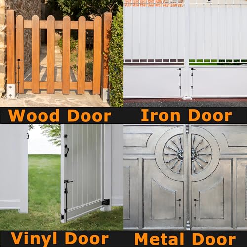 Image of 24 inch Heavy Duty Cane Bolt Gate Drop Rod-Steel Gate Ground Latch Designed for Wood Metal Vinyl Gates or Double Doors Fence Applications-2 Pack