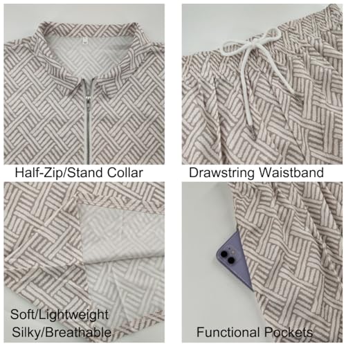 Size M Black White Mixed Honeycomb Mens Short Sets 2 Piece Outfits Polo Shirt Fashion Summer Tracksuits Casual Set Short Sleeve and Shorts Set for Men3