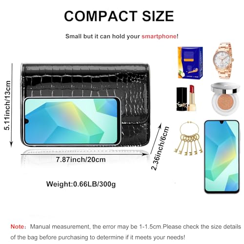 Image of Small Crossbody Purse Bag for Women,Y2K Cute Metallic Croc Handbag