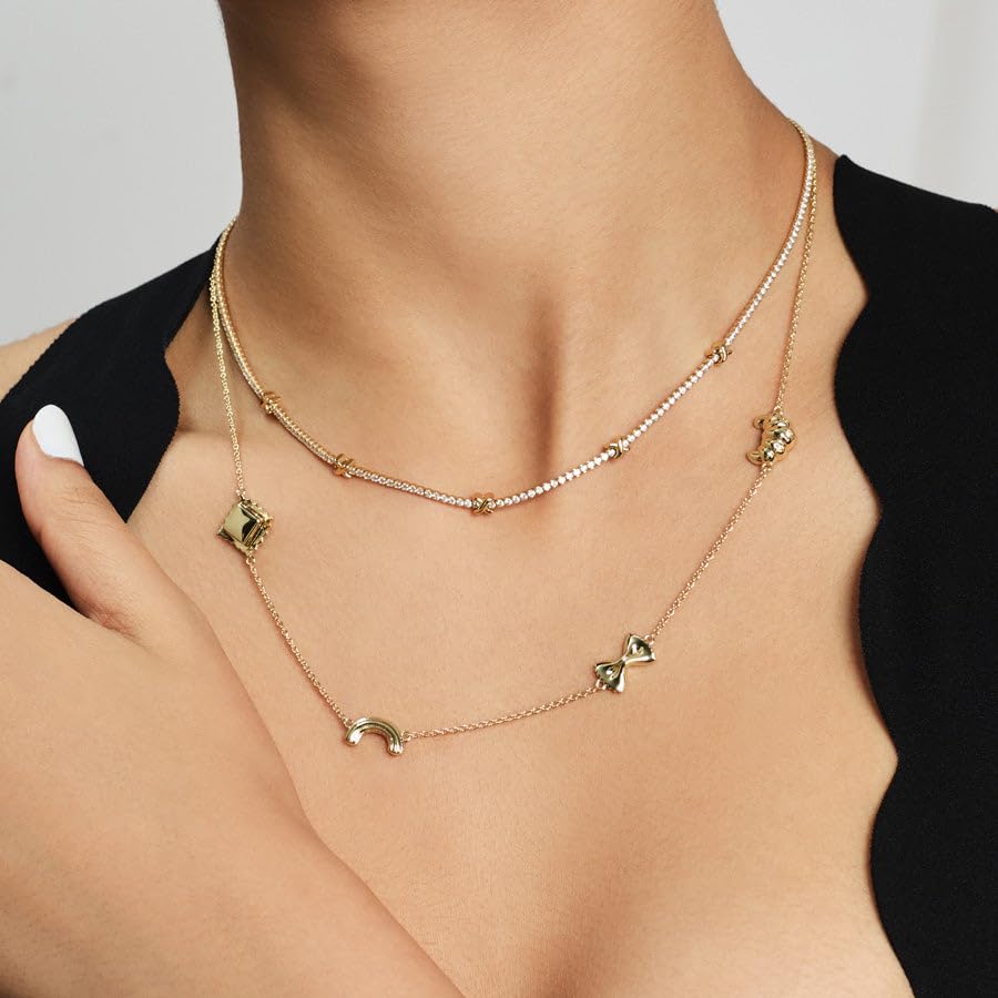 Wanderlust + Co Food Party Charms Necklace 14K Gold/Rhodium Plated Hypoallergenic Jewelry3