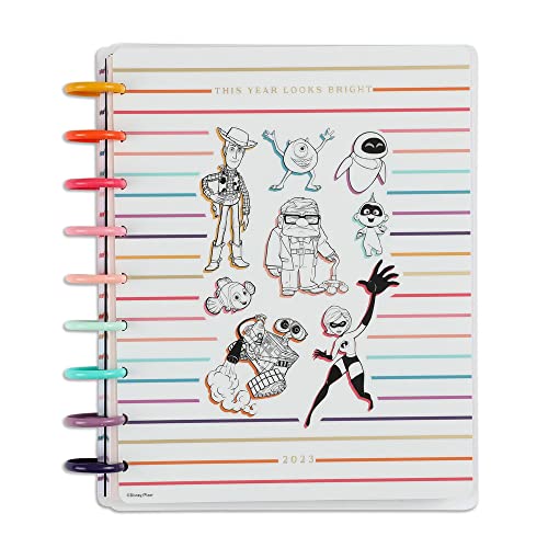 Happy Planner Disney Pixar 2023 Daily Planner for Jan. 2023–Dec. 2023, 12-Month Daily, Weekly, and Monthly Planner, Bright Year Vertical Layout, Classic Size, 7 Inches by 9 3 4 Inches