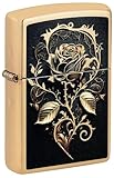 Zippo Sturmfeuerzeug - Golden Rose, High Polish Brass, Color Image - Nachfüllbar - Wiederverwendbar - Windfestes Design - Geschenkbox - Made in USA