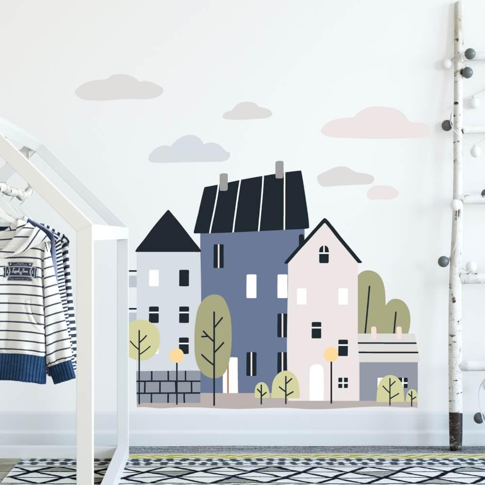 INSPIO Stickers muraux pour garçons - Ville bleue (N.1.)