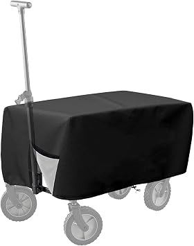 Outdoor Folding Wagon Cover 600D Oxford Cloth Protective Cover Waterproof Garden Wagon Cart Cover Heavy-Duty Dustproof Covers for Collapsible Wagon Carts (97*56*51cm/38 x 22 x 20 inch)