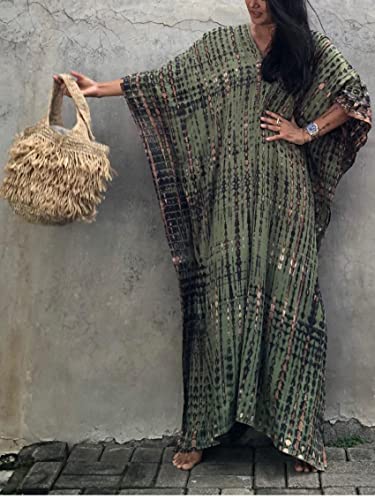 Image of Kaftan Dresses for Women Plus Size Summer Beach Dress with Print and Swim Cover Ups