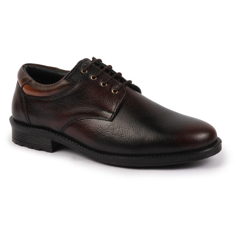 Image of FAUSTO Men's Genuine Burnish Leather Formal Lace Up Derby Shoes for Office|Work