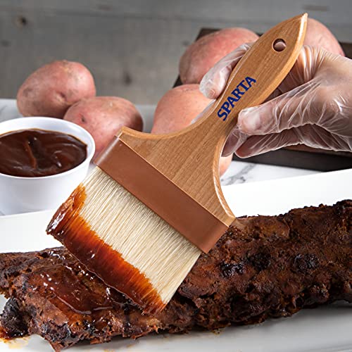 Image of SPARTA Kitchen Basting Brush - 4037600 Basting Brush for Cooking Flat Boar Bristle Brush, Hardwood Handle for Kitchens, Restaurants, Catering, High Heat Food Prep, 4in