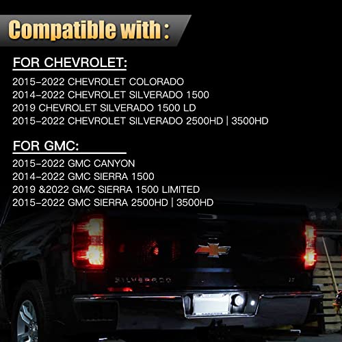 Carrep Full Led License Plate Light Assembly Tag Lamp,24Pcs Led Bulb Compatible With Silverado 1500 2500Hd Colorado Sierra 1500 2500Hd 3500Hd Canyon #TOP5