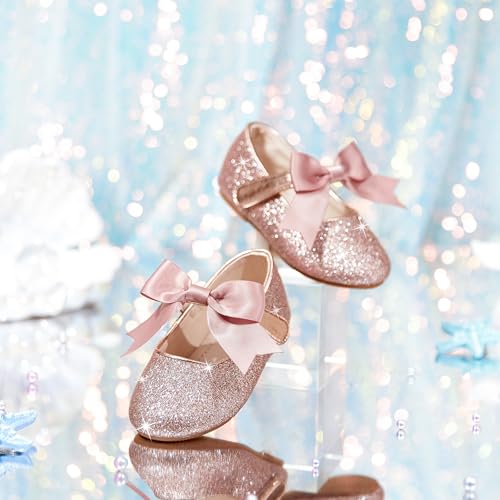 Image of PHIRAMIN Tollder Girl Dress Shoes - Little Girl Ballet Flats for Wedding Party