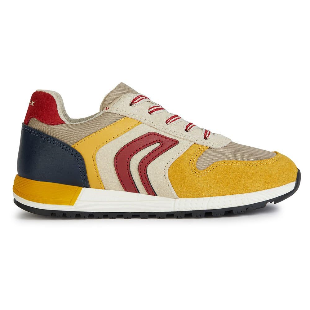 Geox Men's J Alben Boy B Trainers, Beige/Yellow, 38 EU