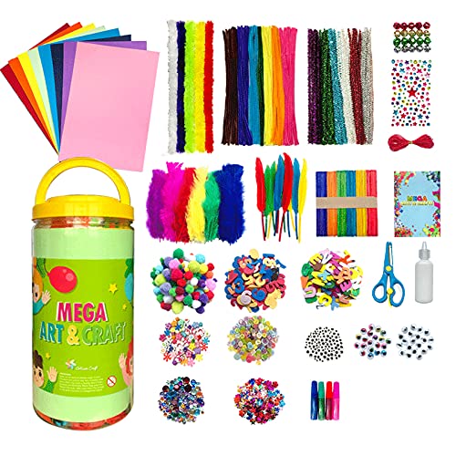 Cutiecute Arts and Crafts Supplies Set for Kids - Crafting School Kindergarten Homeschool Supplies Arts Set Christmas Crafts for Kids (1500+ Piece Set)