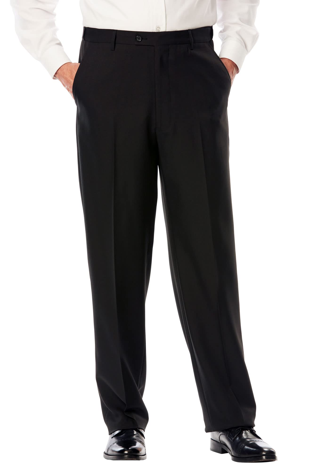 KingSize Mens Big Tall Easy Movement Plain-Front Expandable Dress Pants