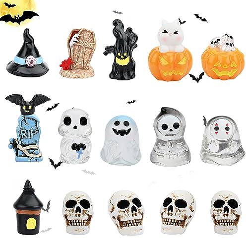 Halloween Résine Ornements, 16 Pièces Assortiment Figurine Miniature Halloween Miniatures Ornament de Halloween Chapeau d’Halloween Citrouille Fantôme Résine pour Bricolage Faire des Décorations Halloween Résine Ornements, 16 Pièces Assortiment Figurine Miniature Halloween Miniatures Ornament de Halloween Chapeau d’Halloween Citrouille Fantôme Résine pour Bricolage Faire des Décorations