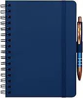 Caderneta Anotações Estilo Wire-o Pautada ou Sem Pauta Caderno Espiral A5 Capa Dura Escolar Trabalho Planejamento Diário (Azul- Pautada)