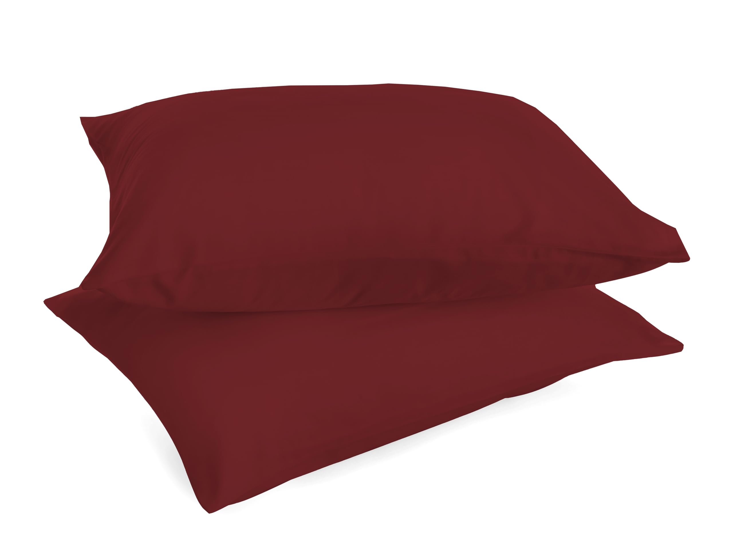 Zer0bed, Sangria Pair of Pillow Cases 52 x 80 cm, Set of 2, Plain Colour, 100% Cotton, Bed Pillow, Envelope Closure - Image 2