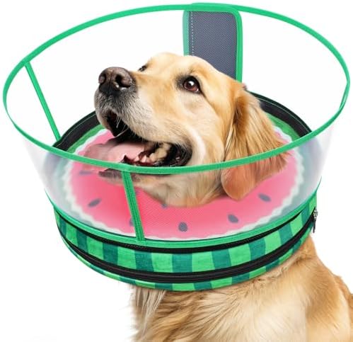 Dog Cone, No-Inflation Sponge Donut Collar for Dogs After Surgery...