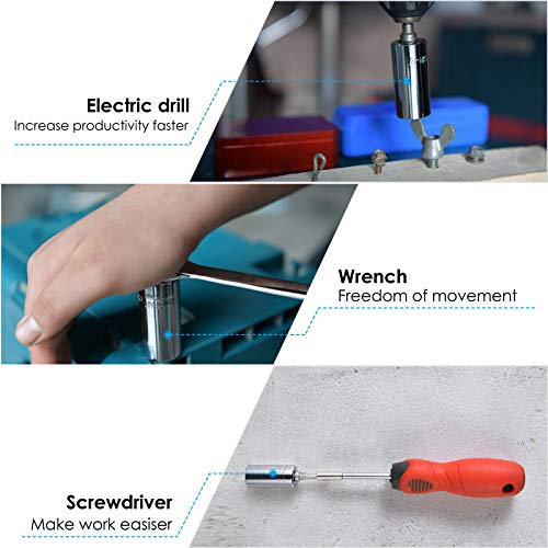 Universal Socket Tools Gifts,7mm-19mm Tool Sets with Power Drill Adapter,Best Christmas Gifts for Men, DIY Handyman, Father/Dad, Husband, Boyfriend, Him, Women