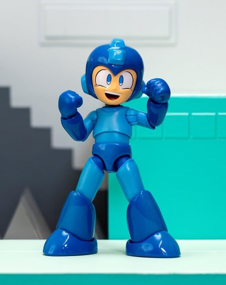 Jada Zabawki Figurka Mega Man (11,5 cm), w zestawie z kolekcjonerską figurką MET z serii gier wideo Megaman z alternatywnymi głowami, rękami i akcesoriami, dla fanów i kolekcjonerów