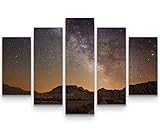 Paul Sinus Art Leinwandbilder | Bilder Leinwand 160x100cm Milchstraße über der Wüste von Bardenas - Spanien