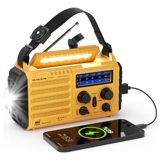 Emergency Radio 5-ways Powered Crank Solar Battery Operated Portable AM FM SW NOAA Weather Alert Radio with USB Charger,Camping Flashlight,Lamp,Headphone Jack,Compass,SOS Alarm,Best Survival Equipment
