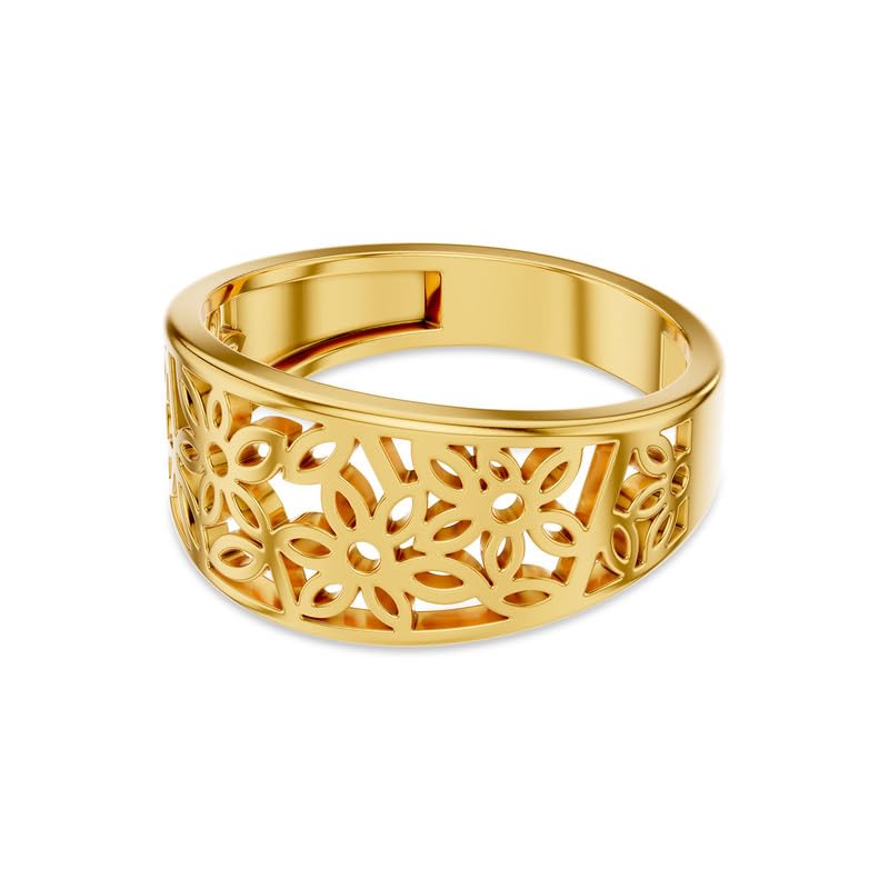 Image of KISNA 9KT / 14KT / 18KT Florafern Yellow Gold Ring For Women | S14