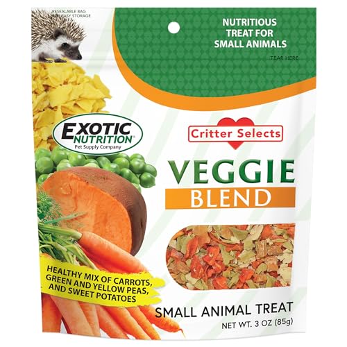 Veggie Blend (3 oz.) - Healthy Natural Mixed Dried Vegetable Treat - Sweet Potatoes, Carrots, Peas - for Degus, Chinchillas, Prairie Dogs, Rabbits, Sugar Gliders, Hedgehogs, Guinea Pigs & Small Pets…