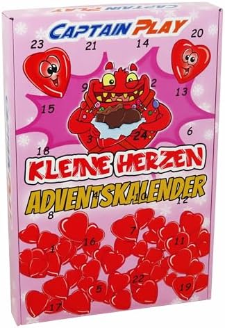 Calendario de adviento Captain Play con 24 corazones de chocolate...