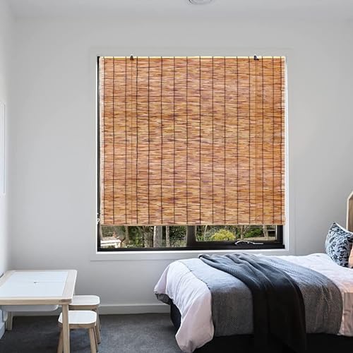 Bambus Jalousie UV-Schutz Bambusrollo 120x180cm Wei Natur - Sonnenschutz  Raffrollo Mit UV- & Sichtschutz, Anpassbar Fr Wohnzimmer & Balkon