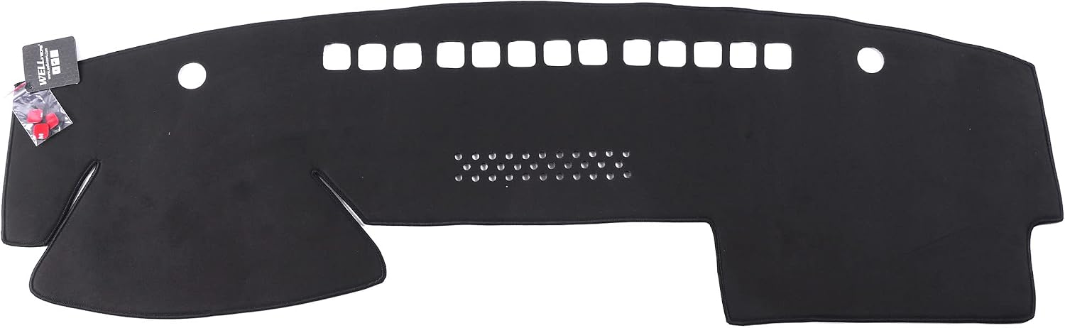 WellVisors Black Suede Dash Mat Dashboard Cover Compatible with Infiniti 2006-2010 M35 & M45 3-777IN003