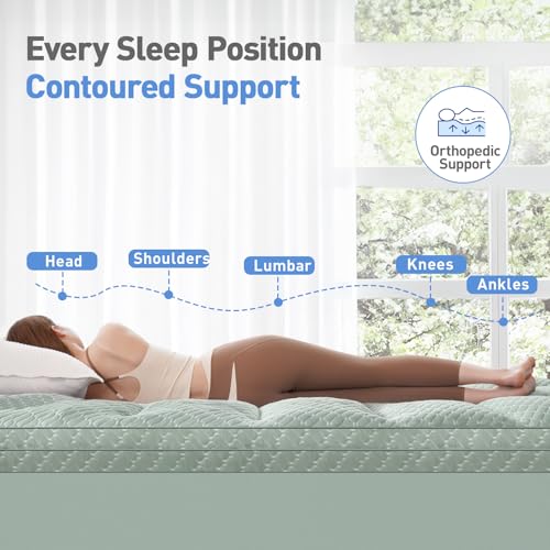 Image of Dual Layer 3 Inch Memory Foam Mattress Topper Twin XL Size, 2 Inch Gel Memory Foam Plus 1 Inch Cooling Pillow Top Mattress Pad Cover, with 8-21 Inch Deep Pocket, Green