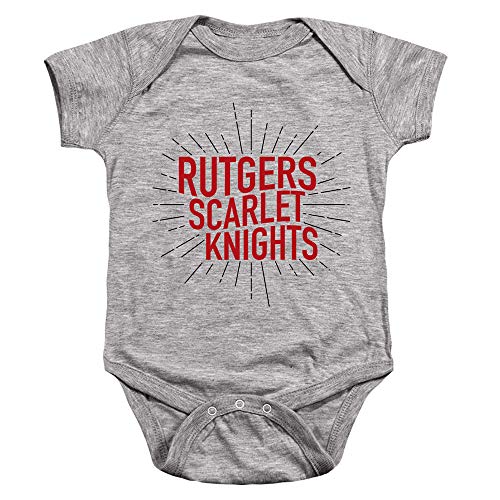 Rutgers University Official Burst Unisex Infant Snap Suit for Baby, Athletic Heather, Medium (12 Months)
