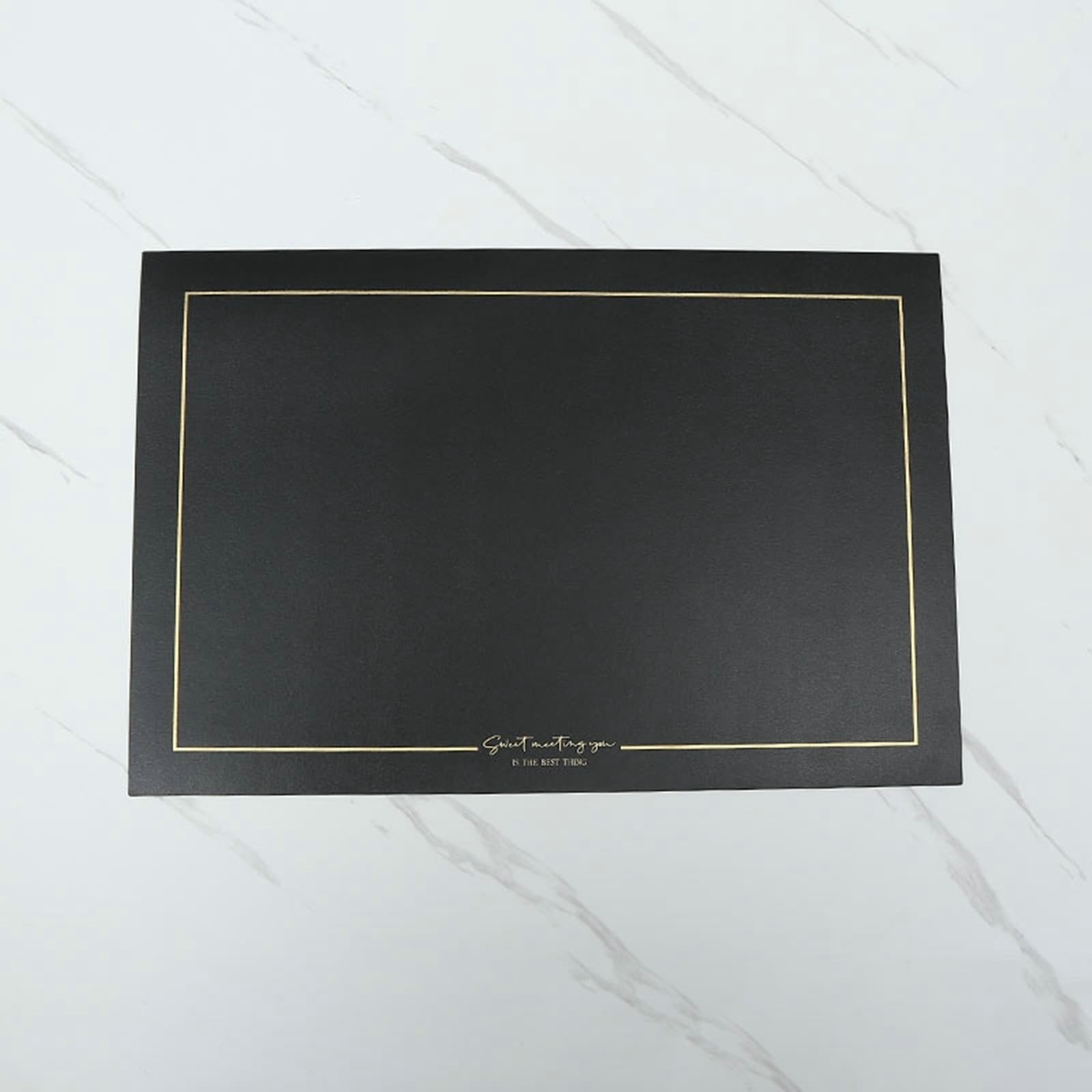 Set de table rectangulaire noir 45x30 cm pour cuisine | Lot de 4