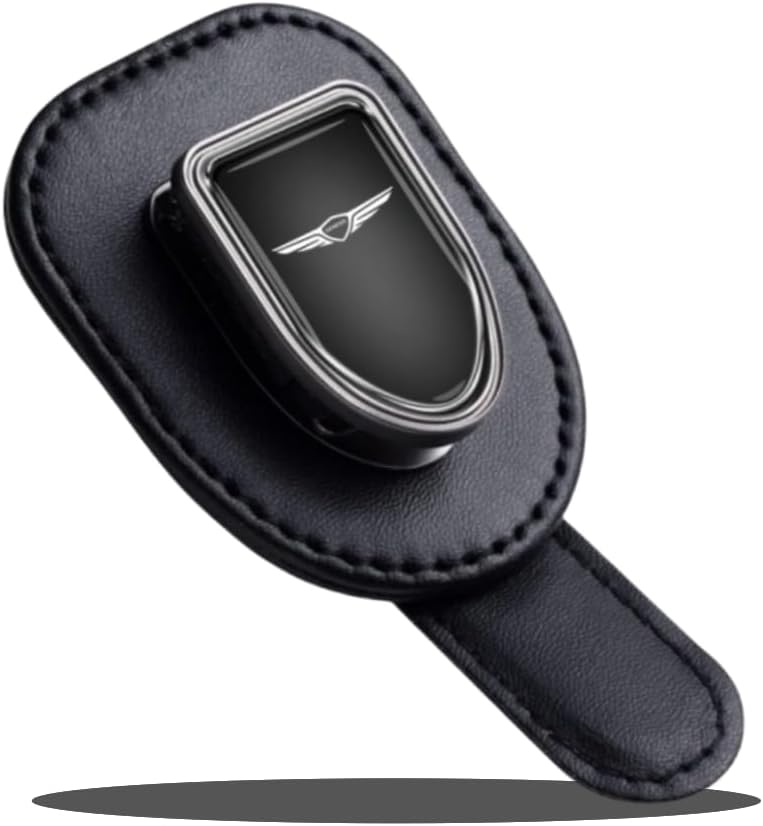 car Sunglass Holder Compatible with g70 g80 g90 gv70 gv80 gv60 alloy Leather Sun Glasses Eyeglass Hanger with car logo car accessories interior