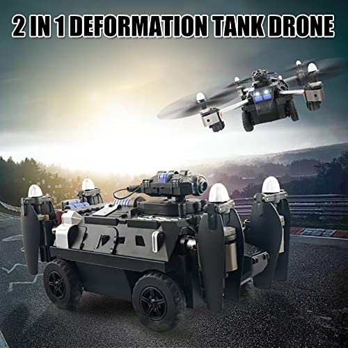 VELIHOME RC 2 em 1 FPV Drone Carro Tanque Avião Quadcopter sem/com Câmera Presente para Crianças