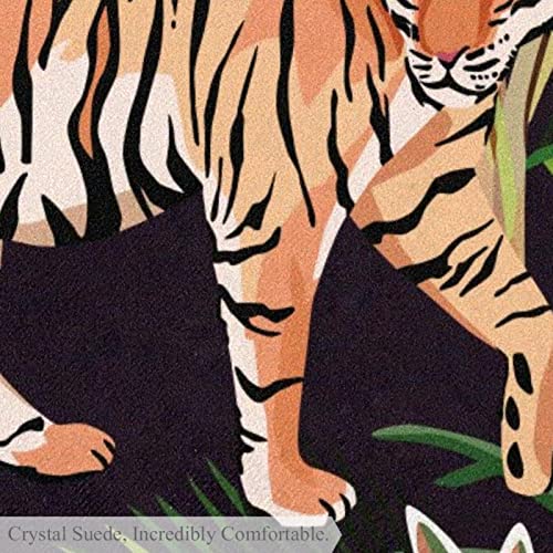 Alfombra tigre y hojas tropicales alfombra de área de juego para niños 80cm 7
